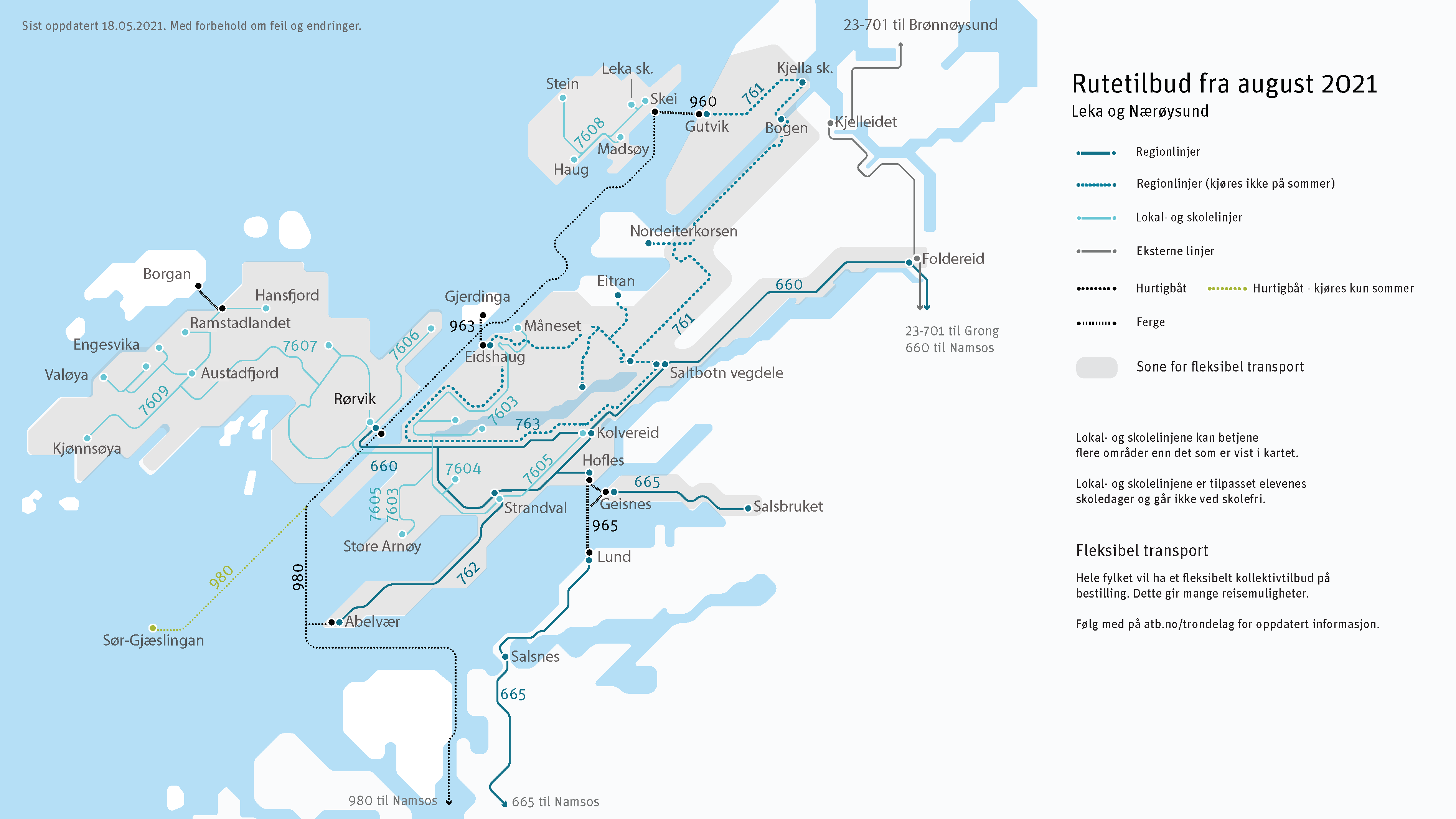 Se linjekart for ytre Namdal